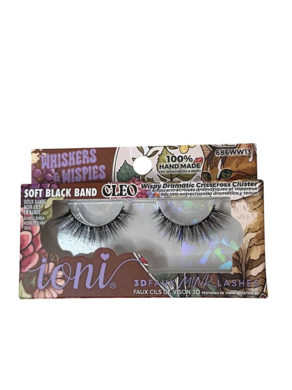 ioni 3D Faux Mink Lashes Cleo Wispy Dramatic Crisscross Cluster